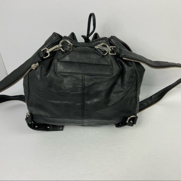 Brandy Melville Black Leather Backpack Drawstring - Picture 10 of 15